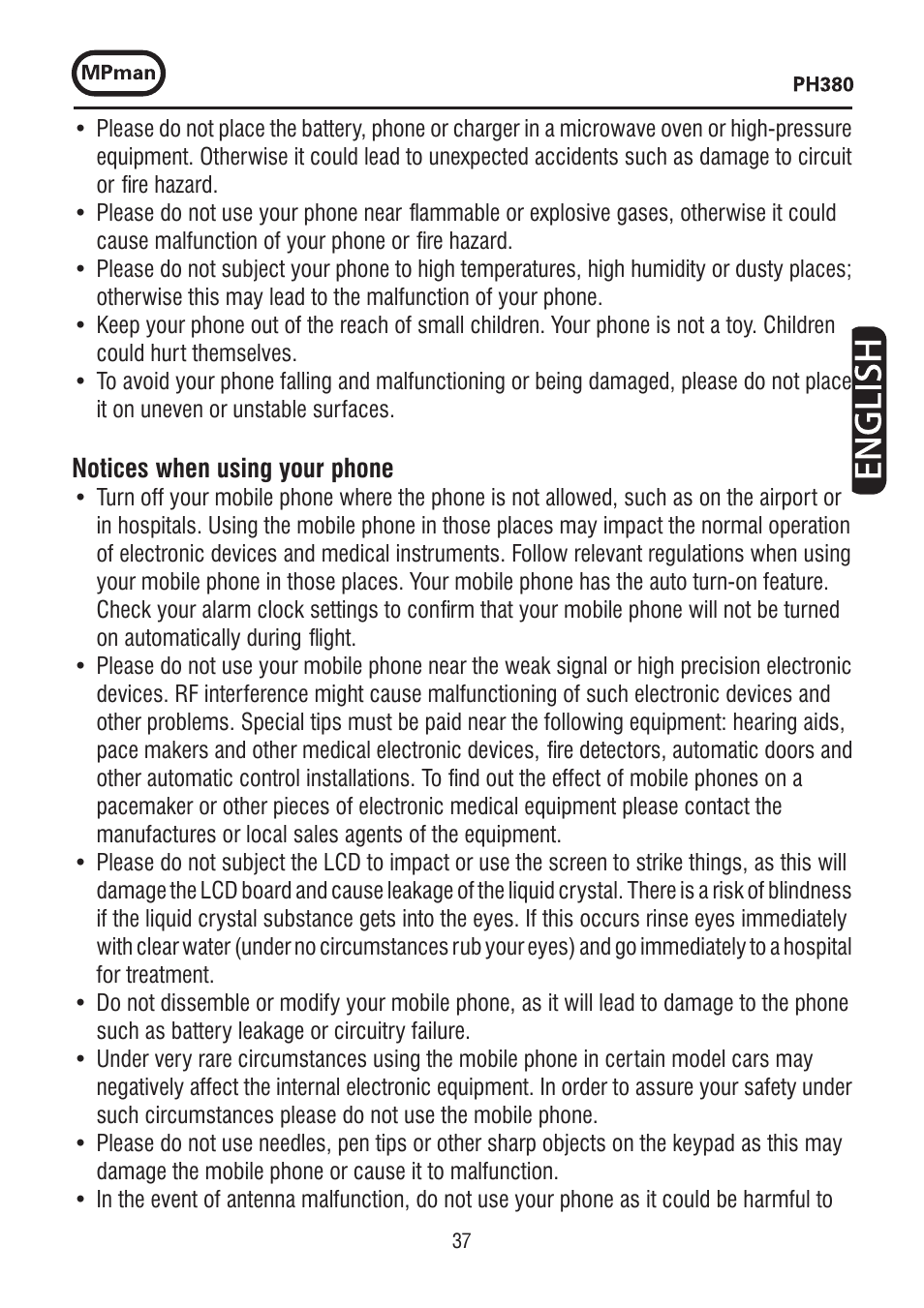 Mpman PH380 User Manual | Page 37 / 108