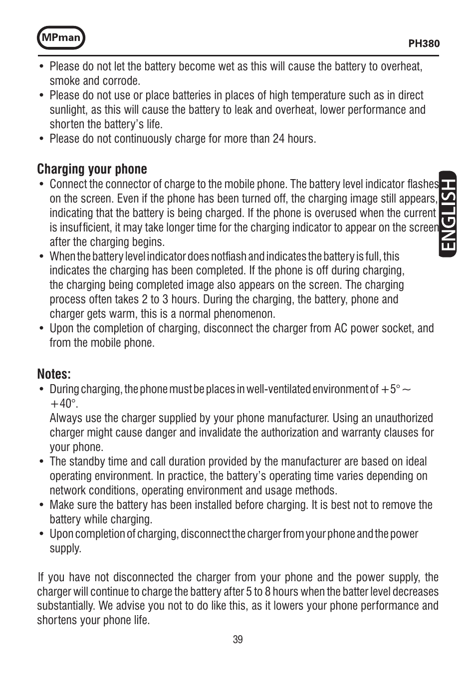 Mpman PH380 User Manual | Page 39 / 108
