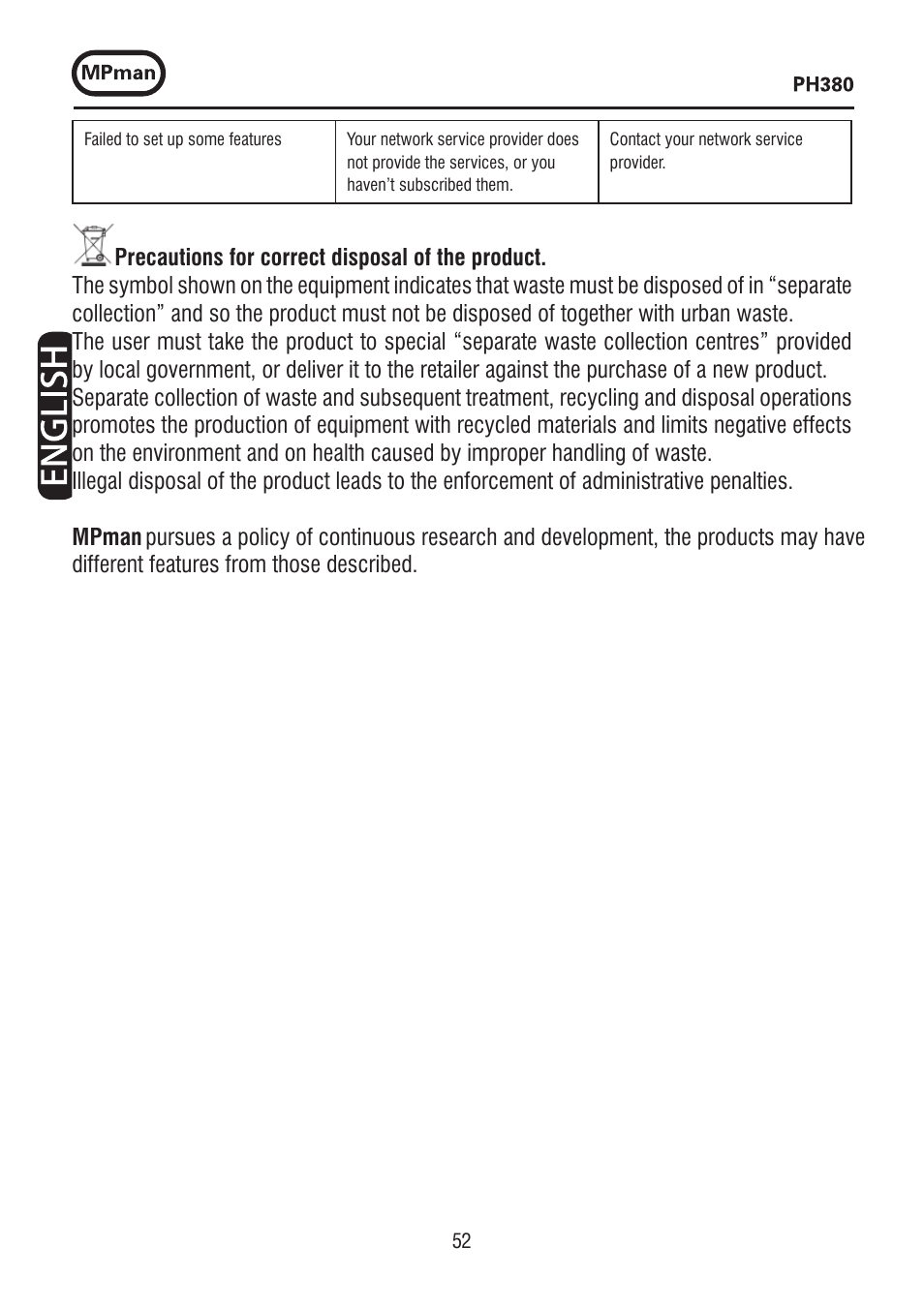 Mpman PH380 User Manual | Page 52 / 108