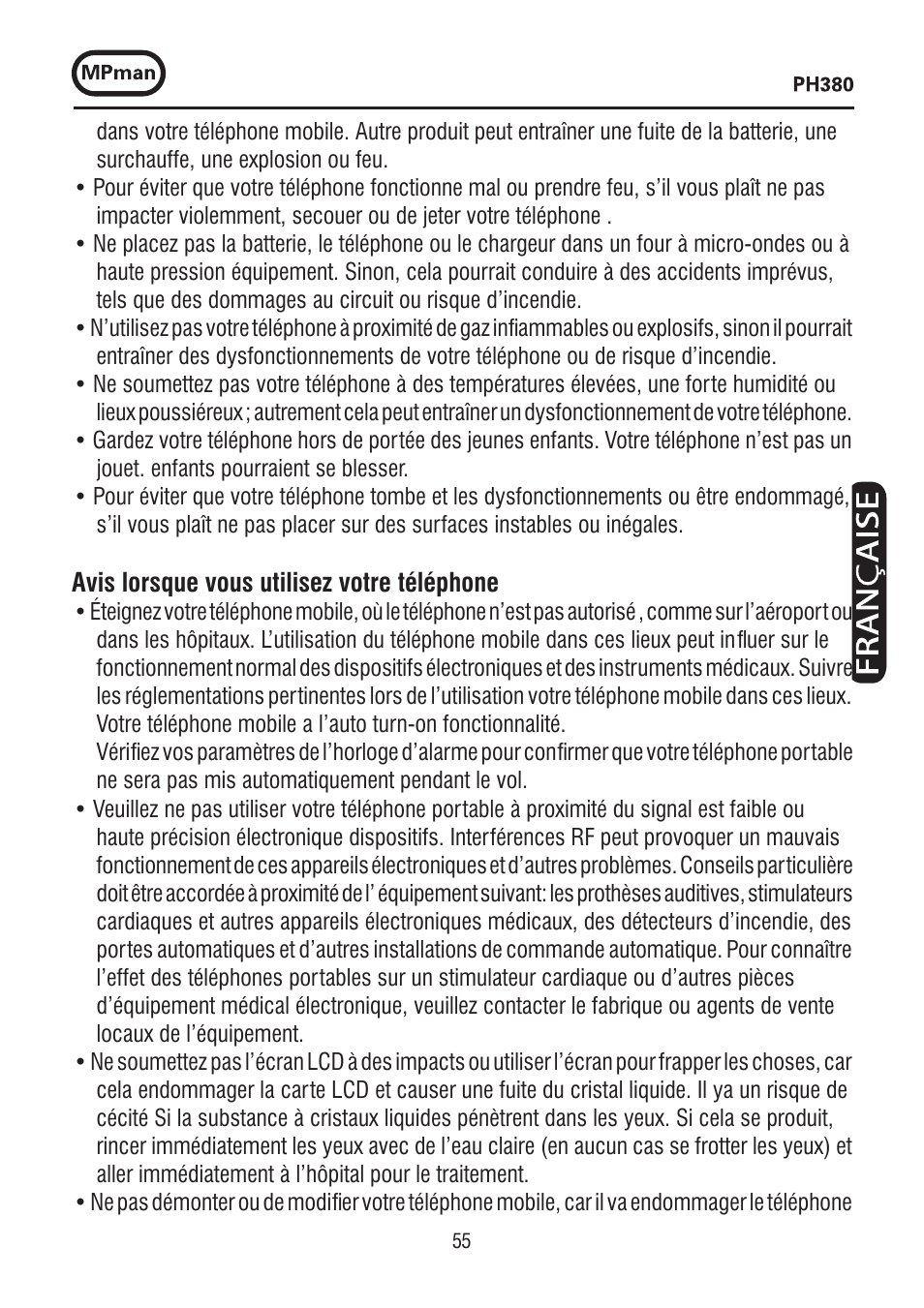 Mpman PH380 User Manual | Page 55 / 108