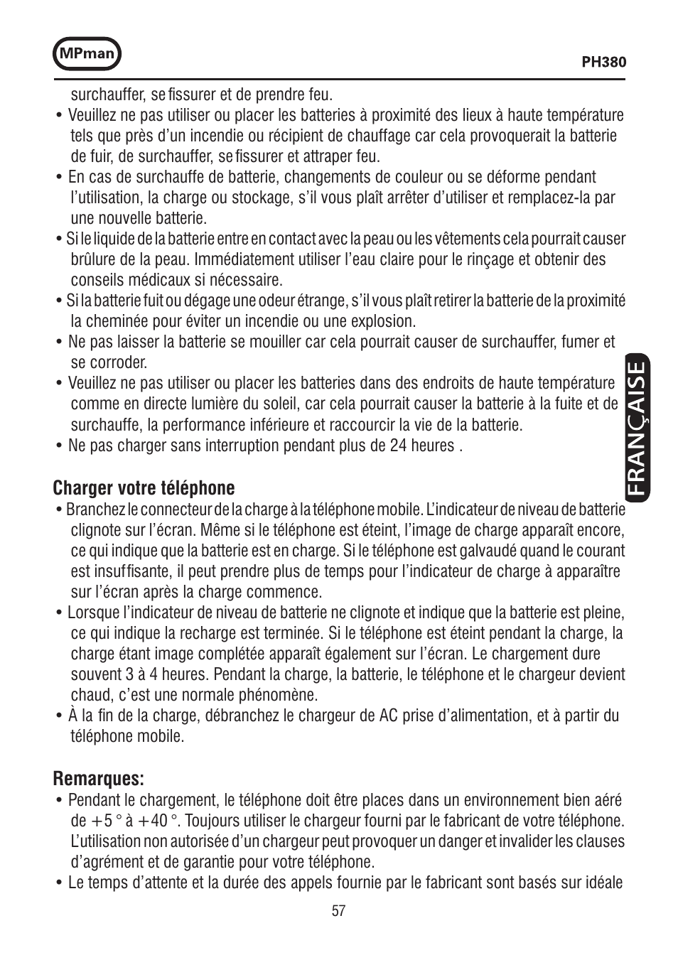 Mpman PH380 User Manual | Page 57 / 108