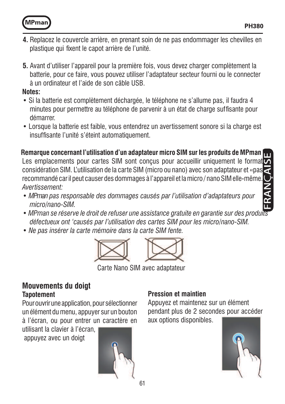 Mpman PH380 User Manual | Page 61 / 108