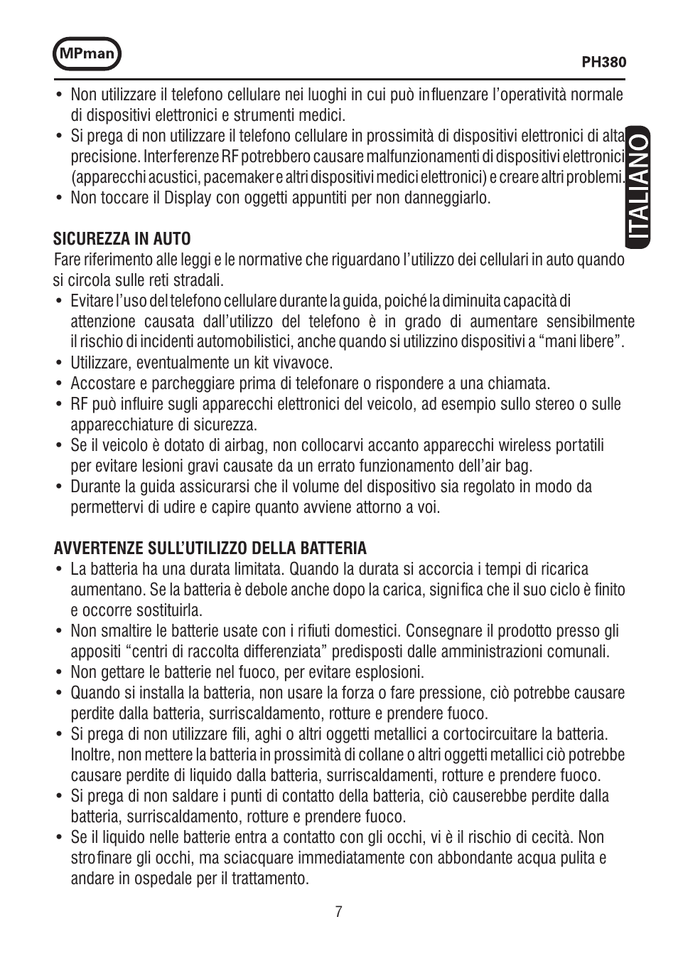 Mpman PH380 User Manual | Page 7 / 108