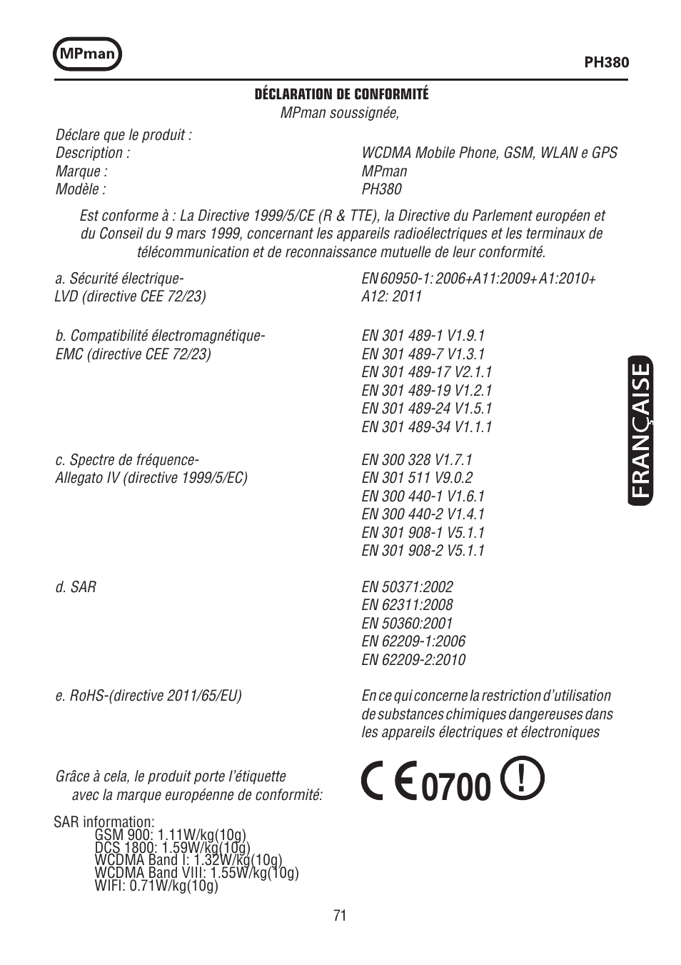 Mpman PH380 User Manual | Page 71 / 108