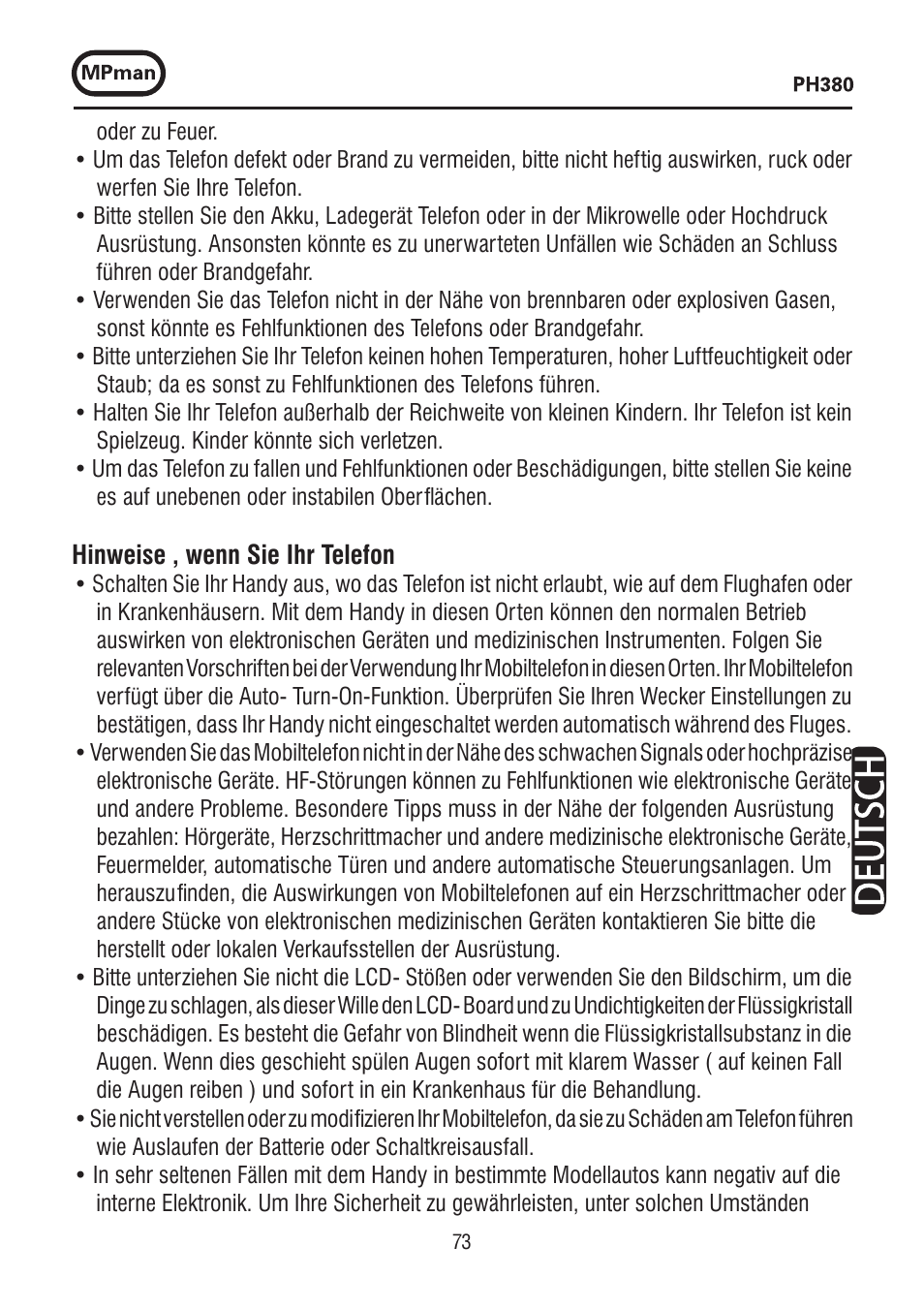Mpman PH380 User Manual | Page 73 / 108