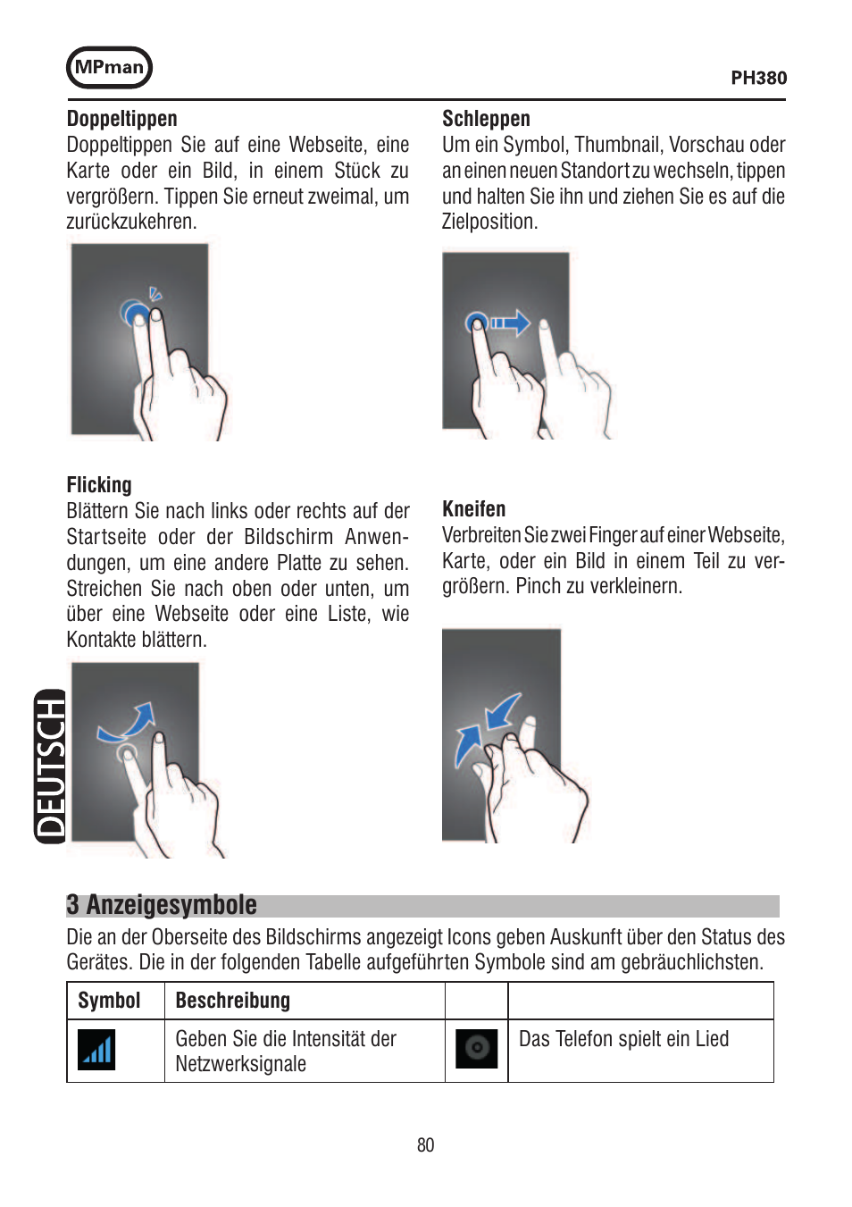 3 anzeigesymbole | Mpman PH380 User Manual | Page 80 / 108