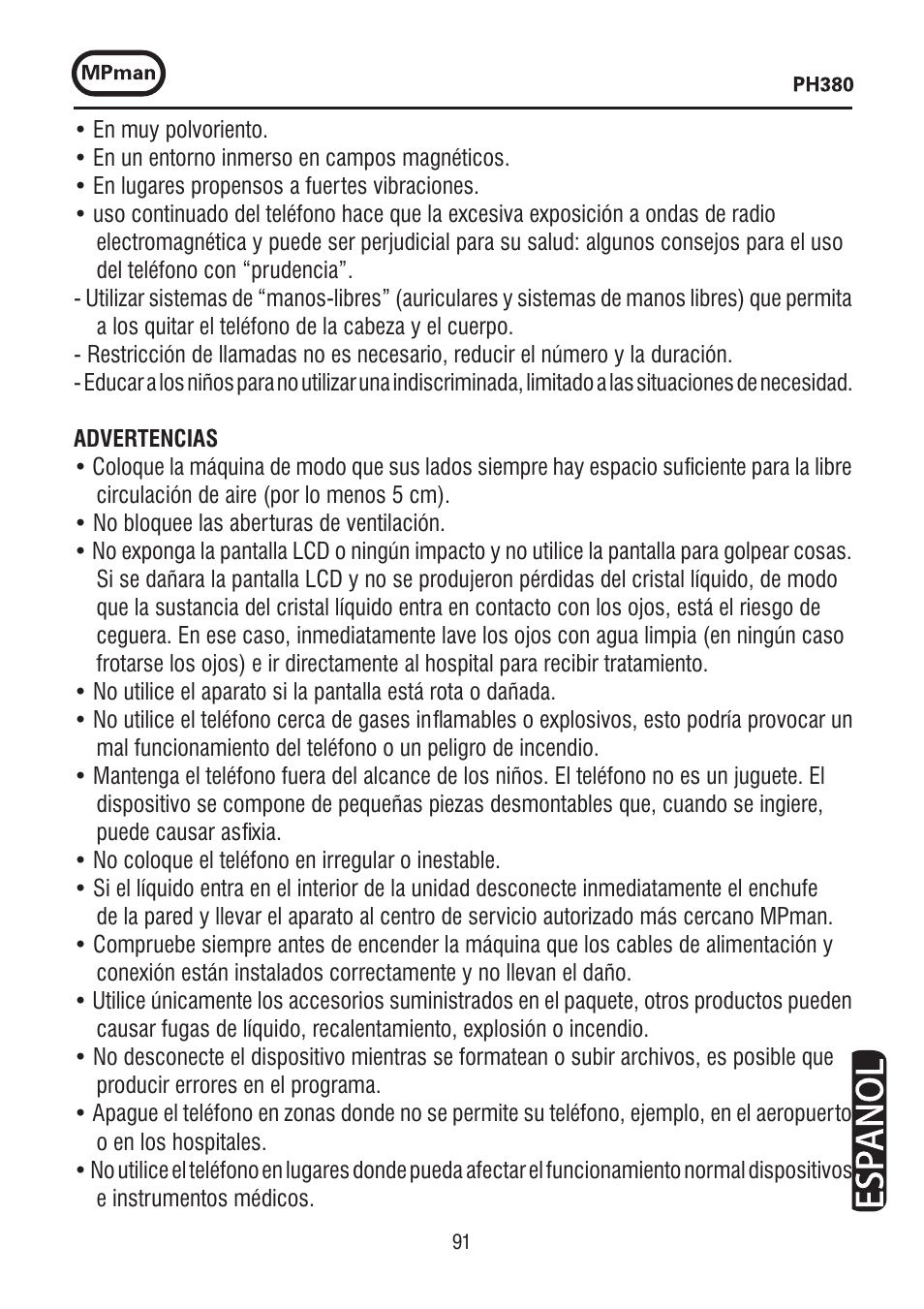 Mpman PH380 User Manual | Page 91 / 108