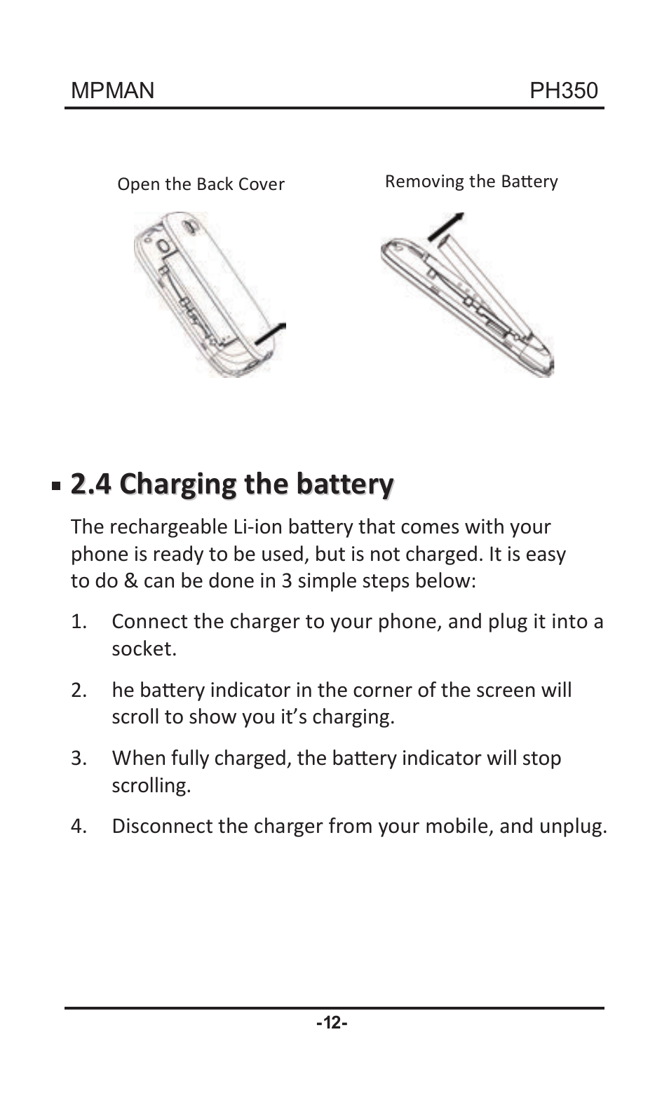 Mpman PH350 User Manual | Page 12 / 22