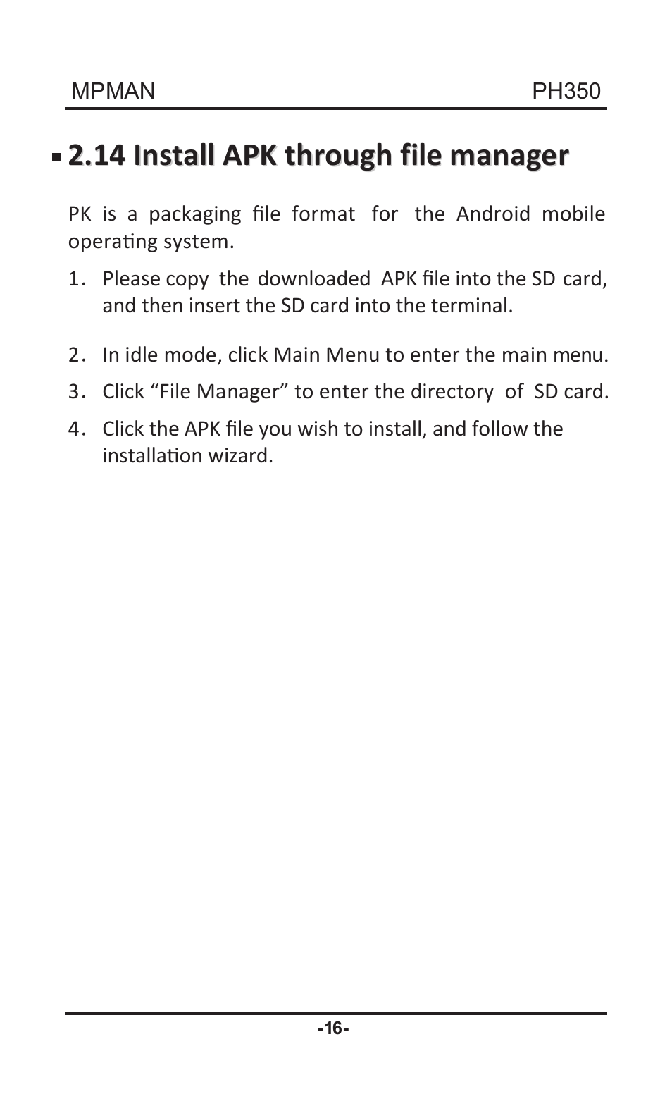 Mpman PH350 User Manual | Page 16 / 22