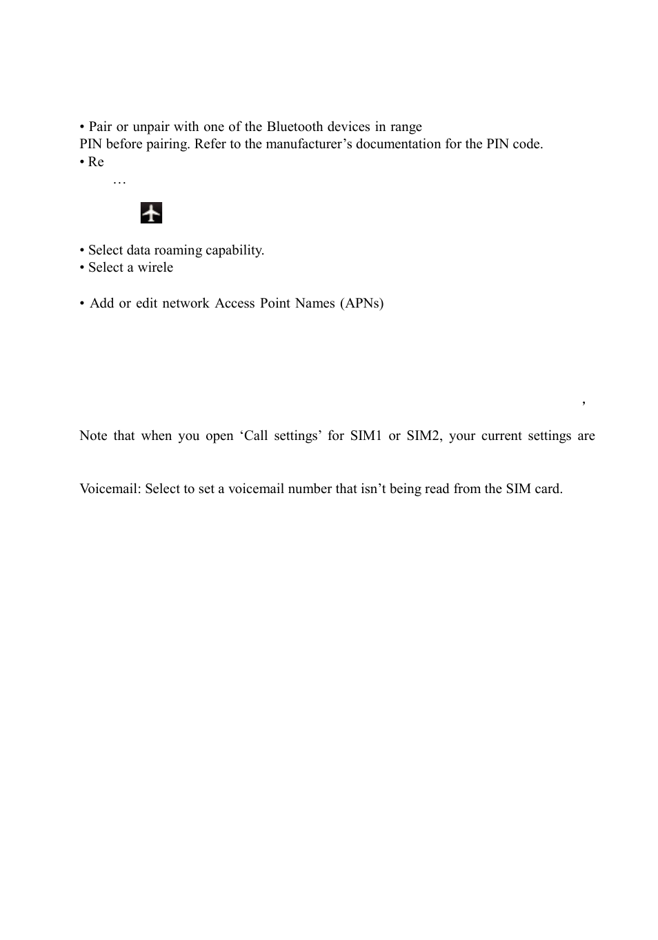 Call settings, Device | Mpman PH340 User Manual | Page 18 / 31