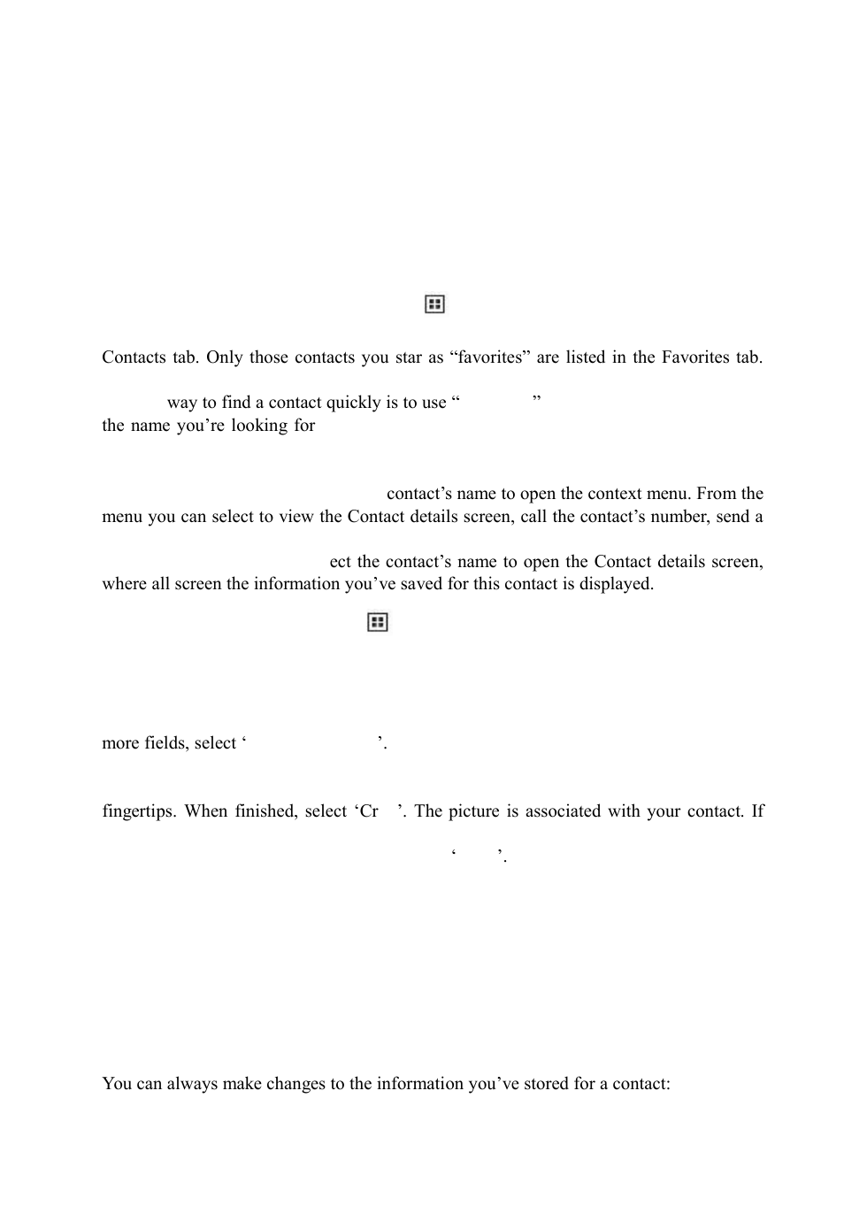 Contacts | Mpman PH340 User Manual | Page 23 / 31