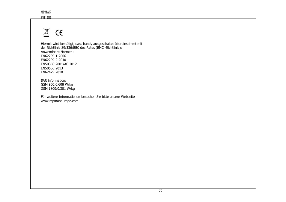 Mpman PH100 User Manual | Page 36 / 60
