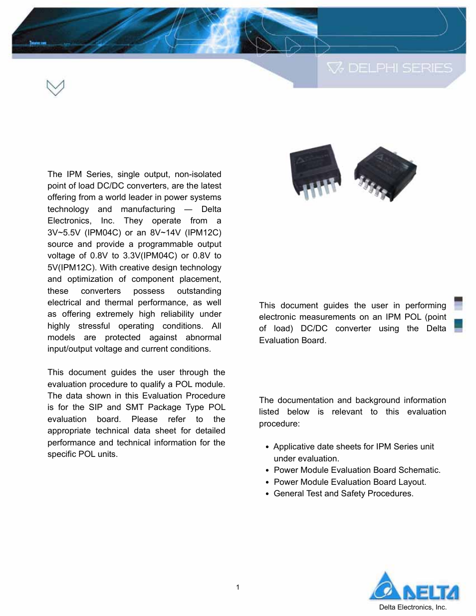 Delta Electronics IPM- C Series User Manual | 16 pages