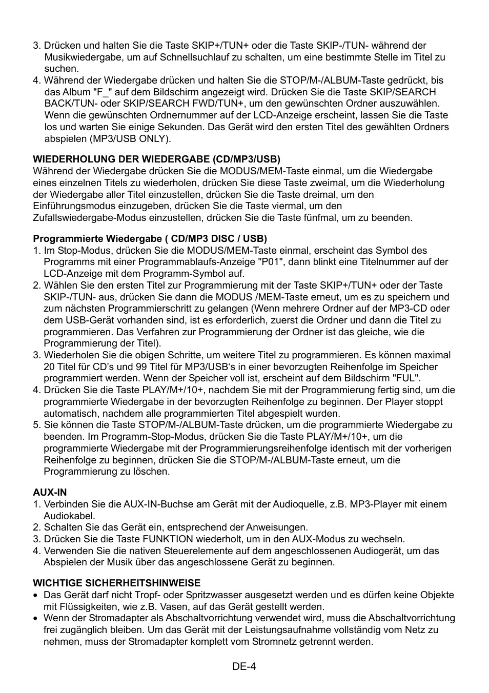 Mpman CSU484PLL User Manual | Page 17 / 36