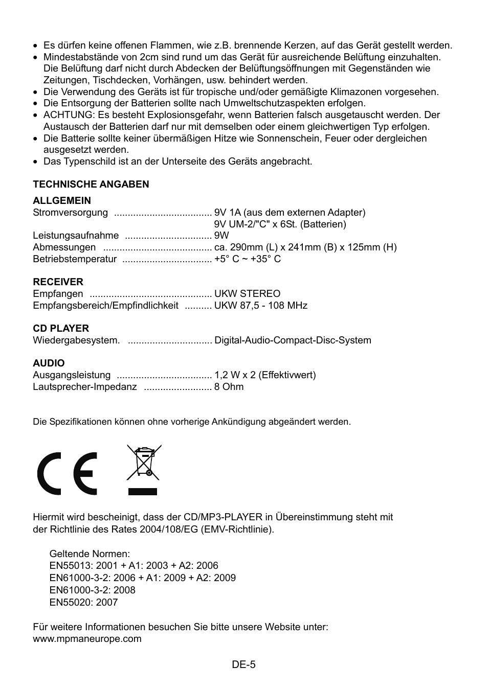 Mpman CSU484PLL User Manual | Page 18 / 36
