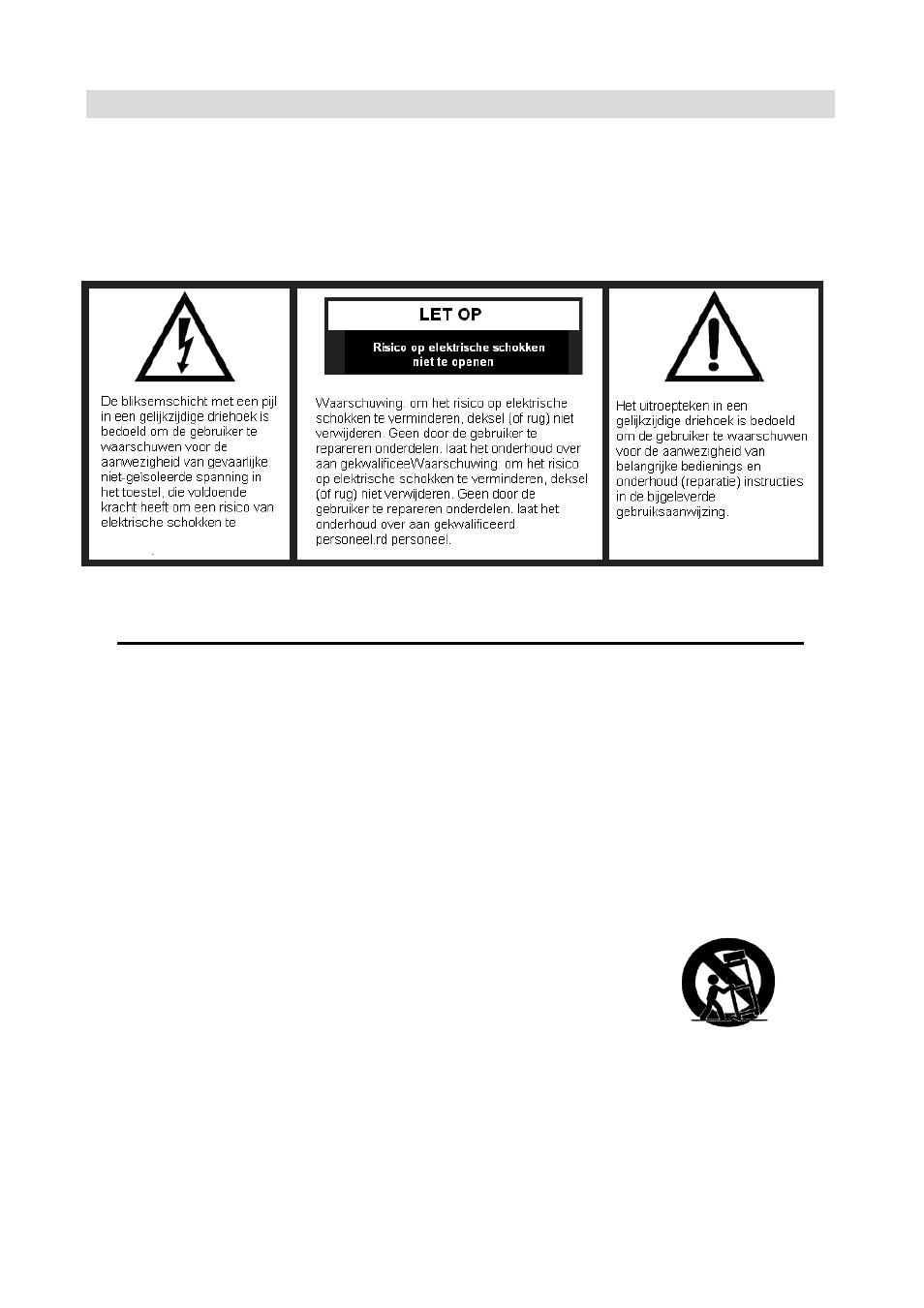 Belangrijke veiligheidsnstructies, Waarschuwing | Mpman CSU70R User Manual | Page 52 / 75