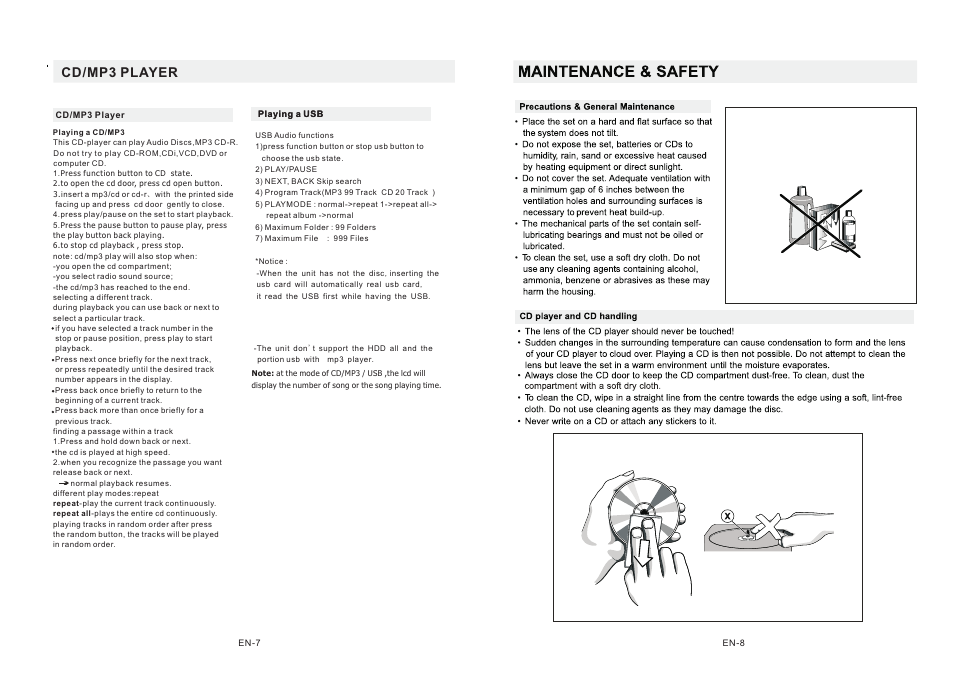 Cd/mp3 player | Mpman CSU622PLL User Manual | Page 11 / 30