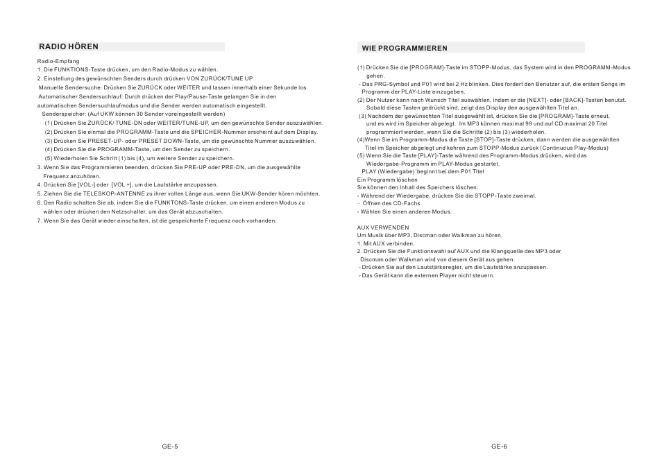 Radio hören | Mpman CSU622PLL User Manual | Page 16 / 30