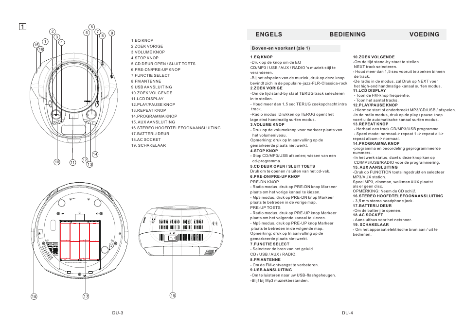 Open, Engels bediening voeding | Mpman CSU622PLL User Manual | Page 21 / 30