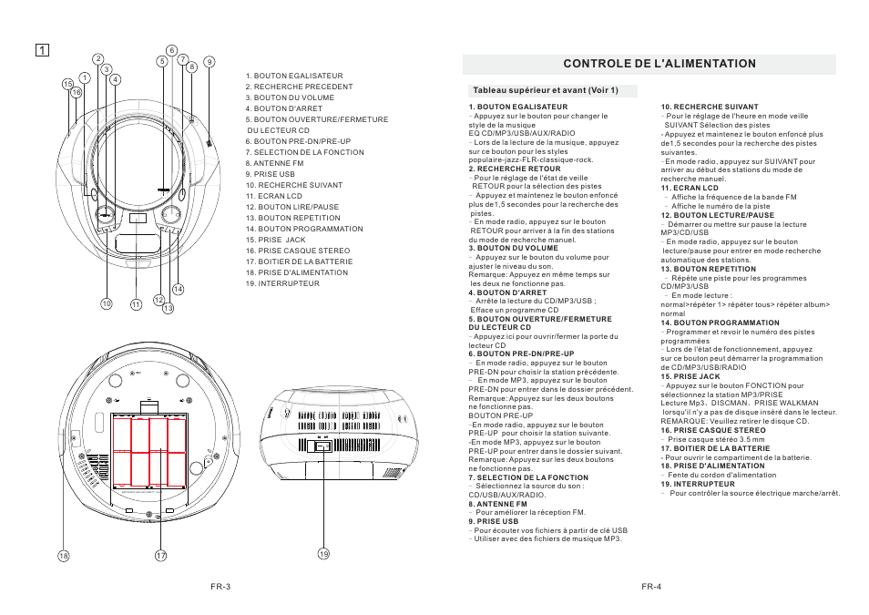Open, Controle de l'alimentation | Mpman CSU622PLL User Manual | Page 3 / 30