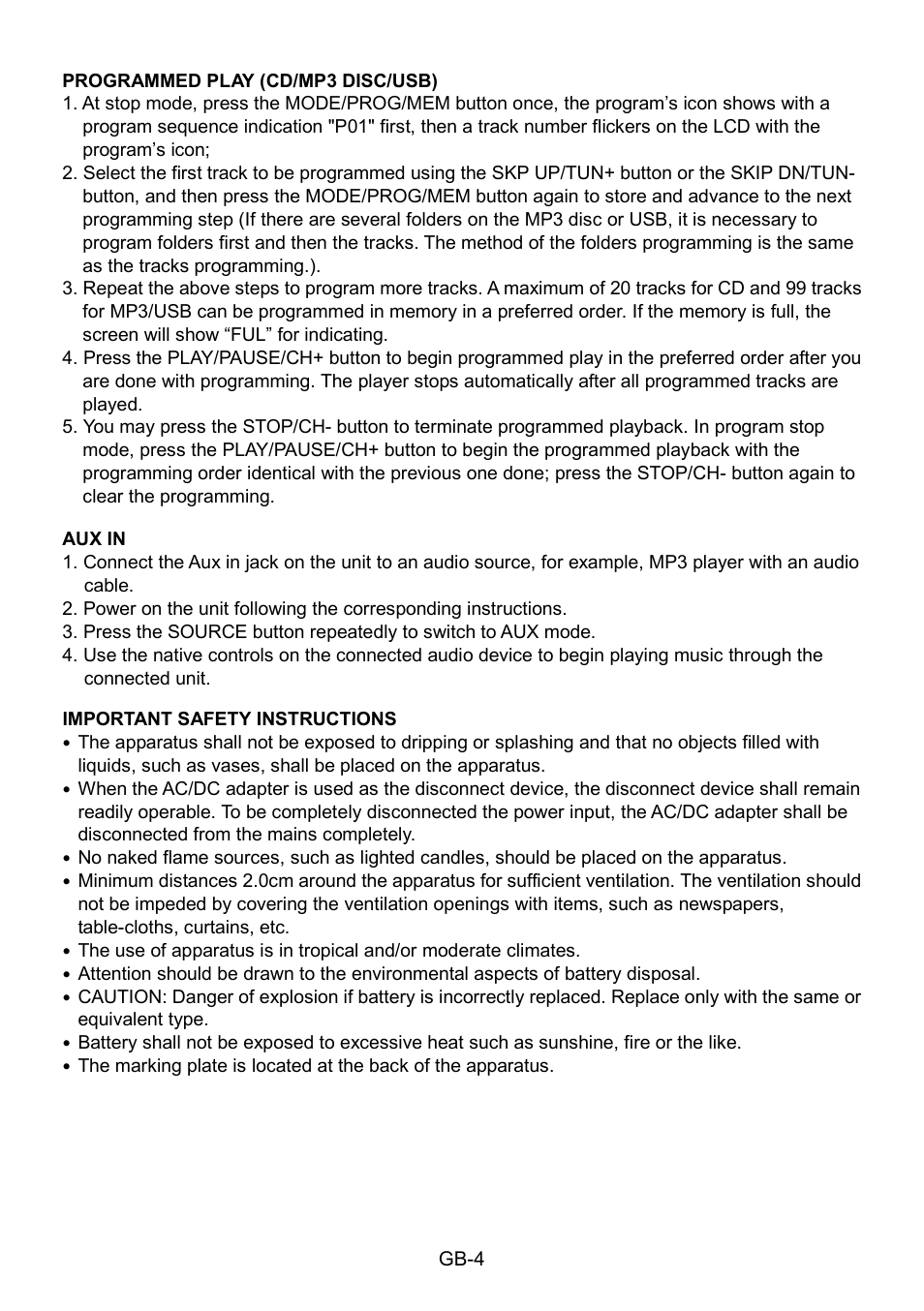 Mpman CSU602PLL User Manual | Page 5 / 36