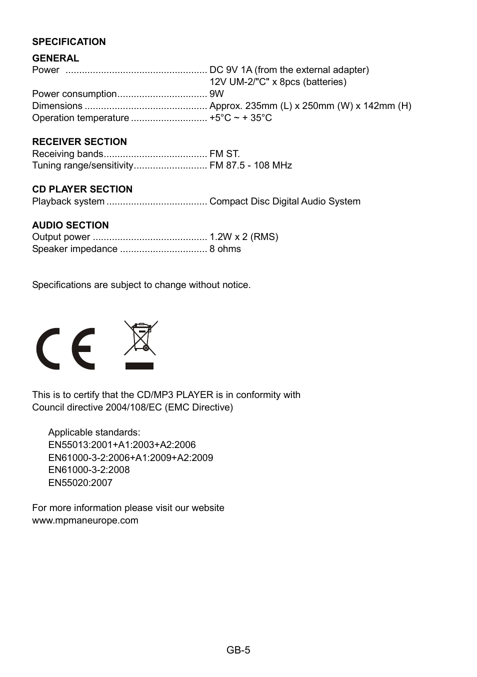 Mpman CSU602PLL User Manual | Page 6 / 36