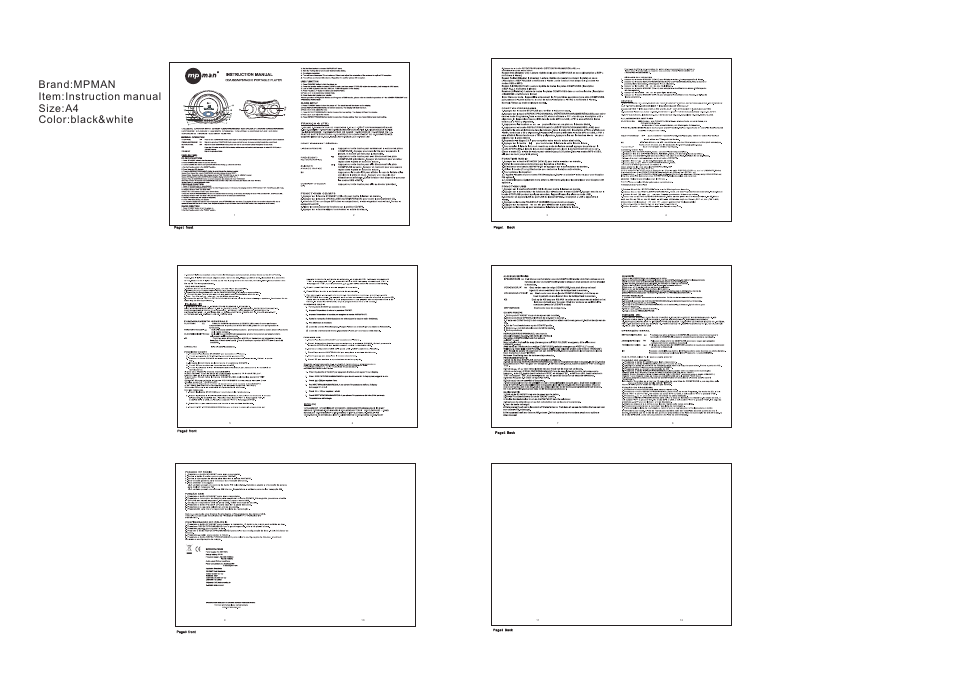 Mpman CSU56 User Manual | 1 page