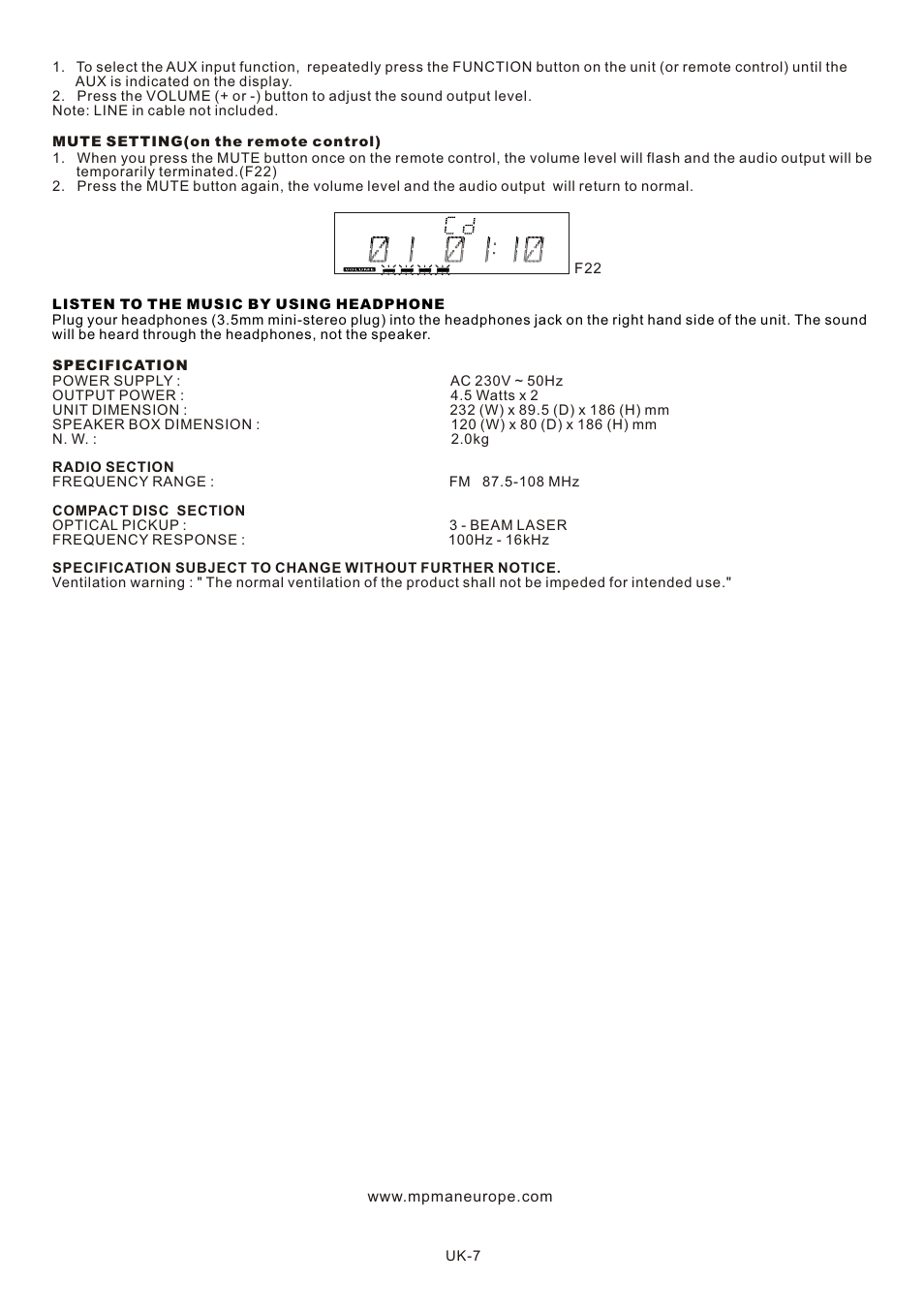 頁面 8 | Mpman XRM34 User Manual | Page 8 / 50