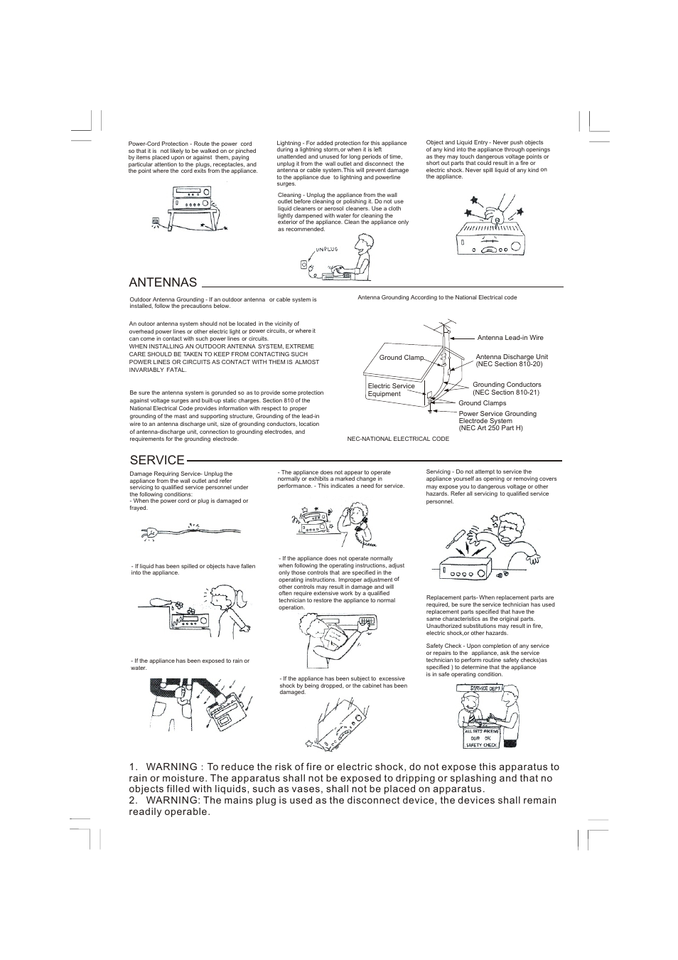 页面 3, Antennas, Service | Mpman XRM6 User Manual | Page 3 / 8