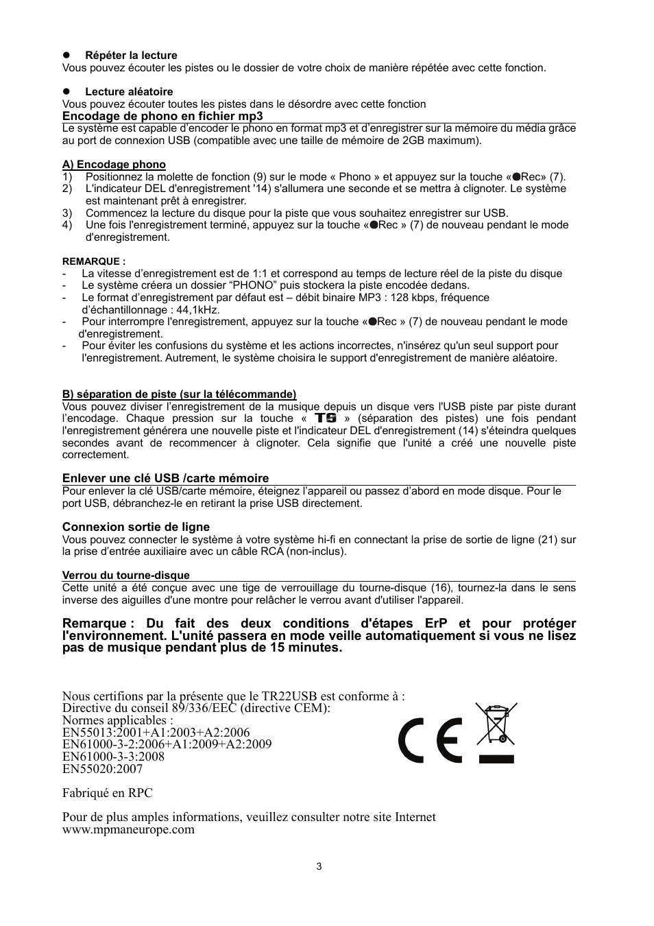 Mpman TR22 USB User Manual | Page 10 / 35