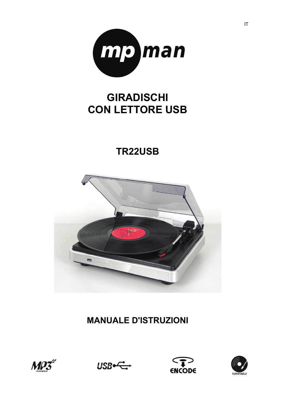 Giradischi con lettore usb, Tr22usb, Manuale d'istruzioni | Mpman TR22 USB User Manual | Page 16 / 35