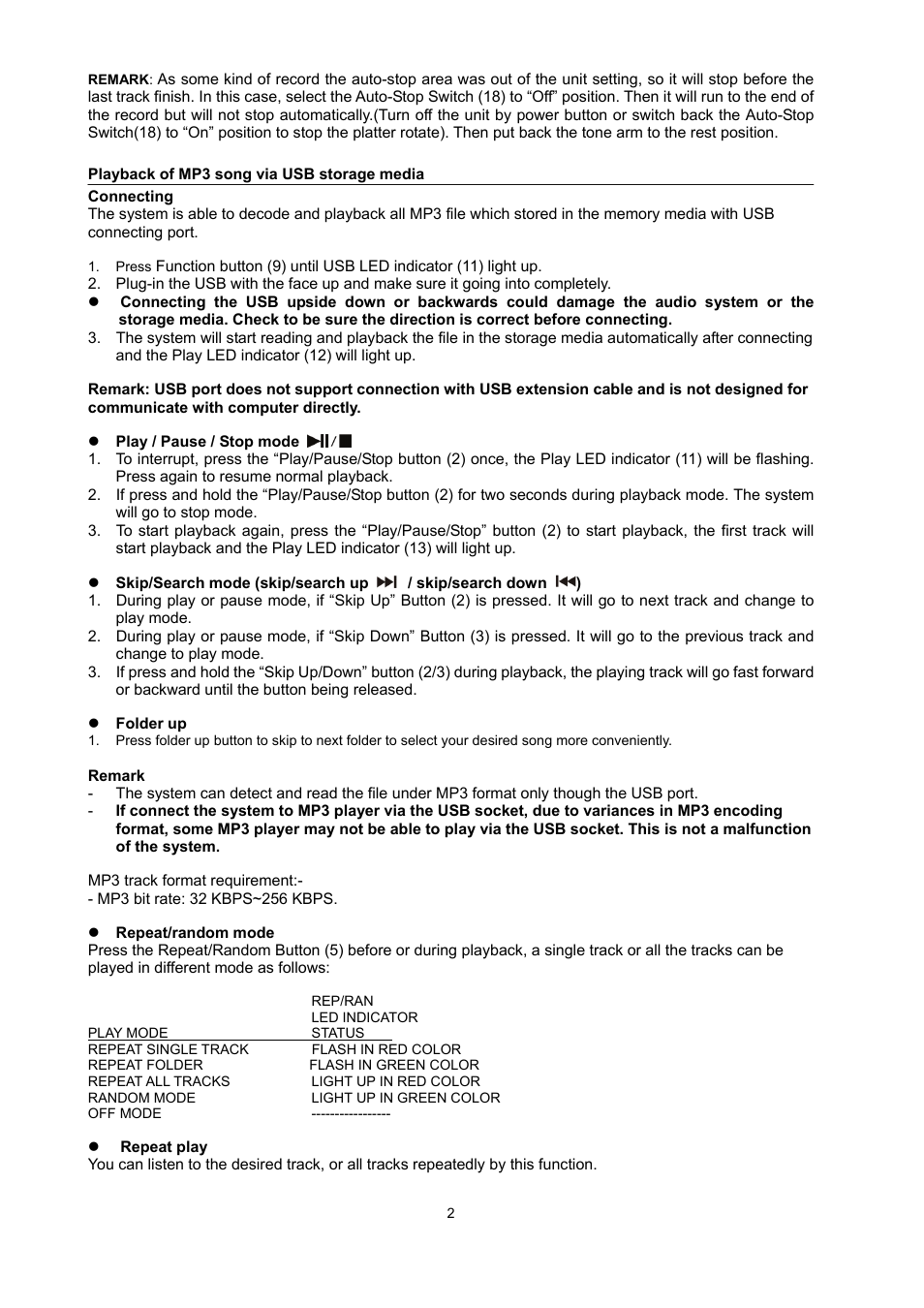 Mpman TR22 USB User Manual | Page 4 / 35