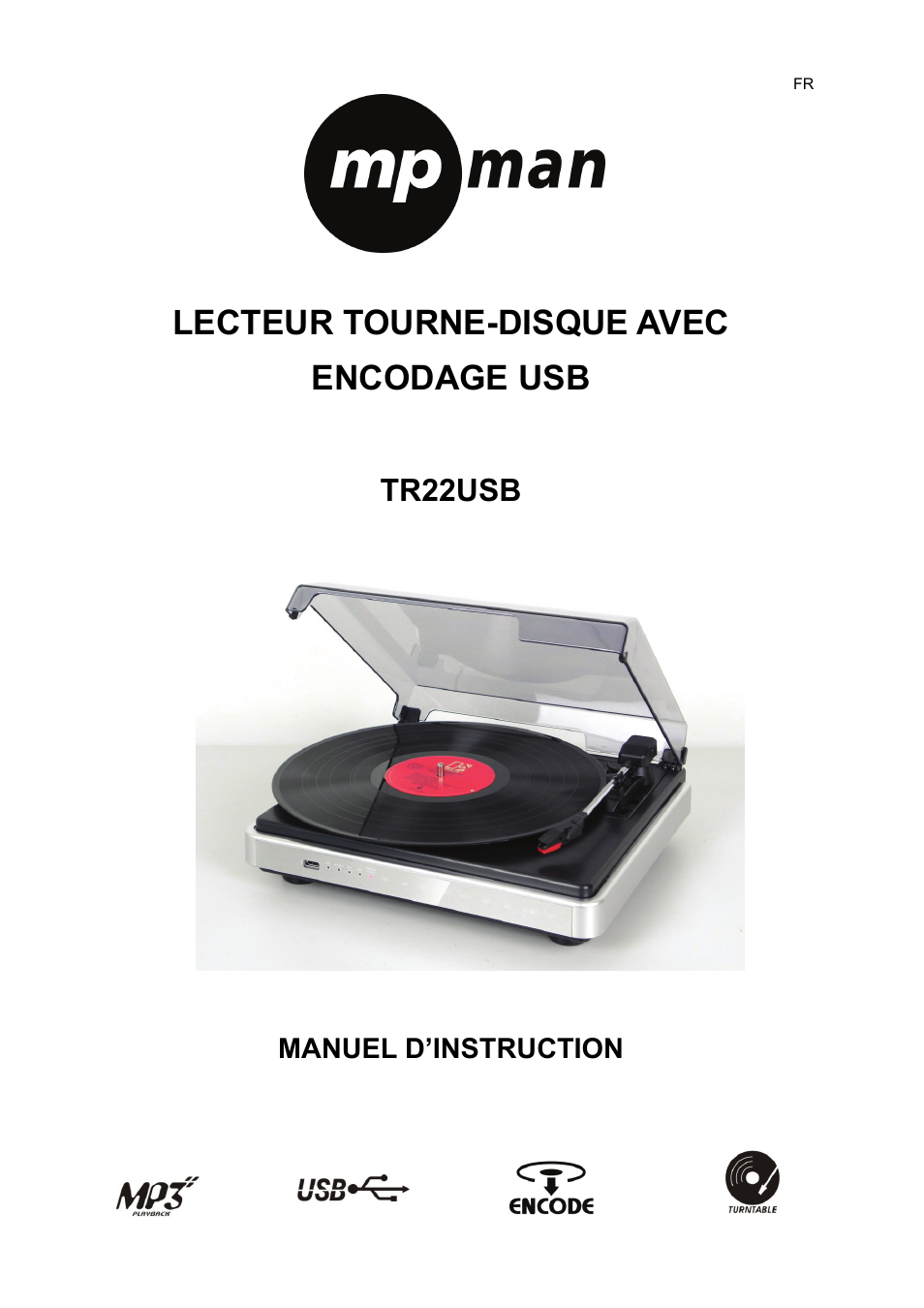Lecteur tourne-disque avec encodage usb, Tr22usb, Manuel d’instruction | Mpman TR22 USB User Manual | Page 6 / 35