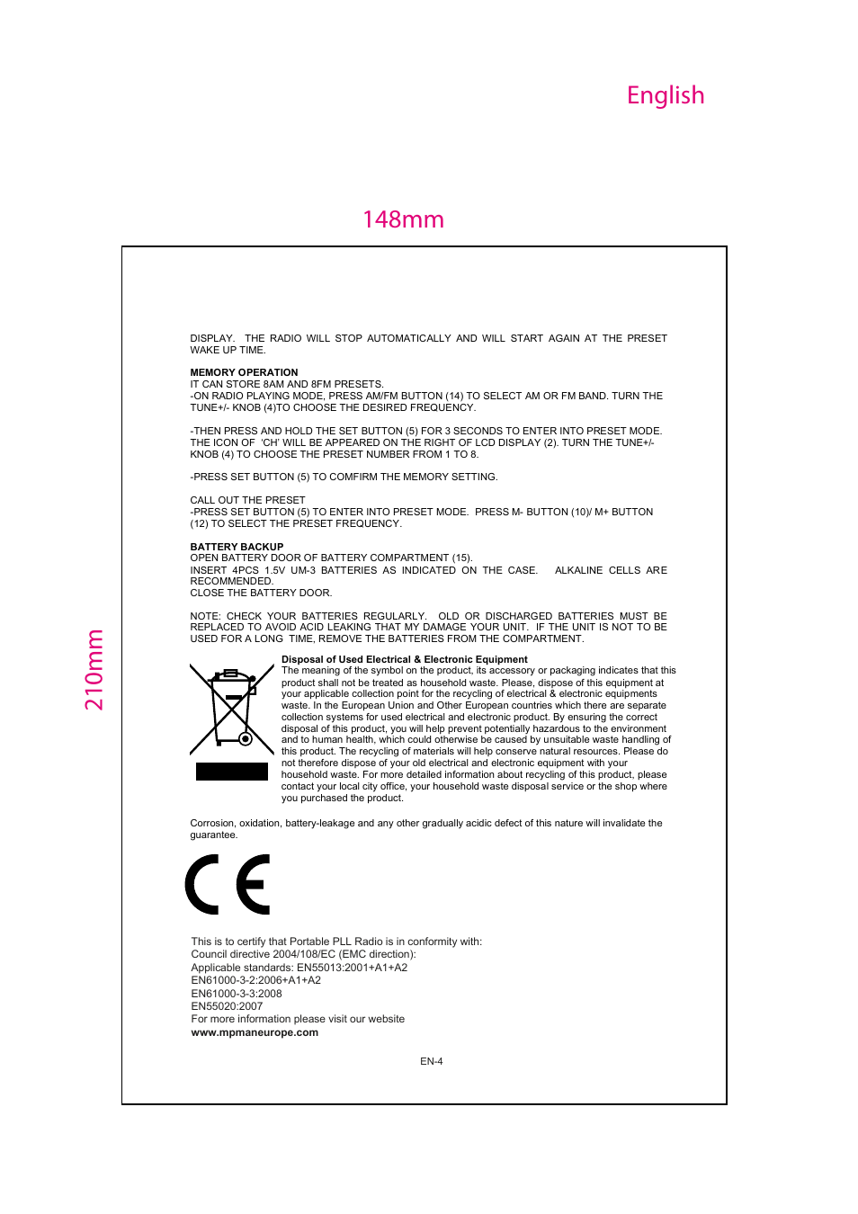 Mpman RPS700 User Manual | Page 5 / 25