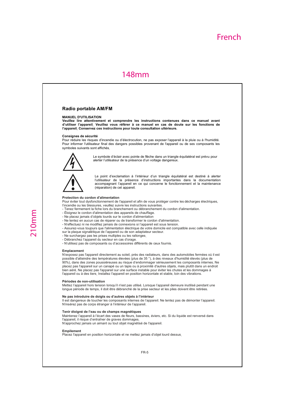 Ib -rps700 french | Mpman RPS700 User Manual | Page 6 / 25