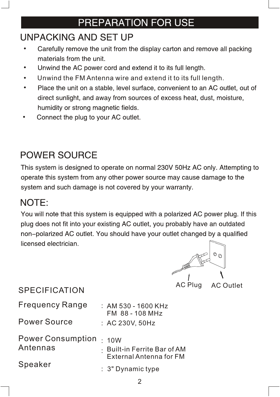 Mpman RPV100 User Manual | Page 2 / 30