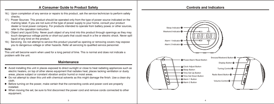 Т³гж 3, A consumer guide to product safety maintenance, Controls and indicators | Mpman FRA200 User Manual | Page 3 / 6