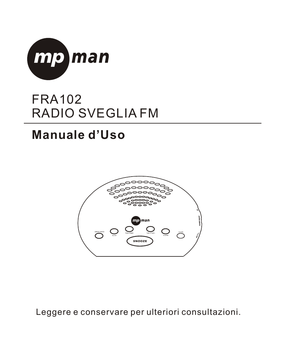 页面 22, Fra102 radio sveglia fm | Mpman FRA102 User Manual | Page 22 / 32