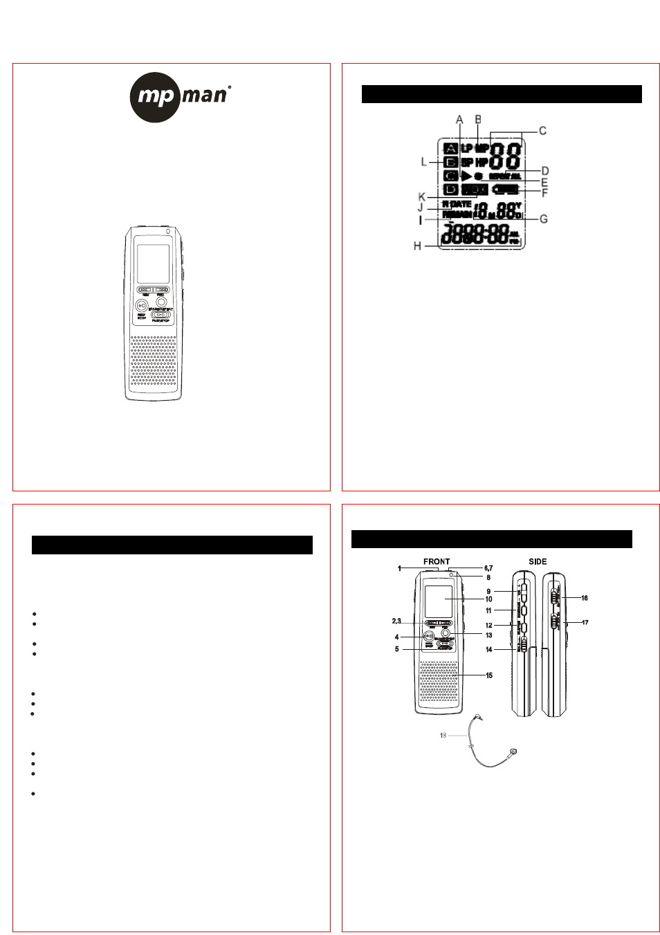 Mpman ICR110 User Manual | 4 pages