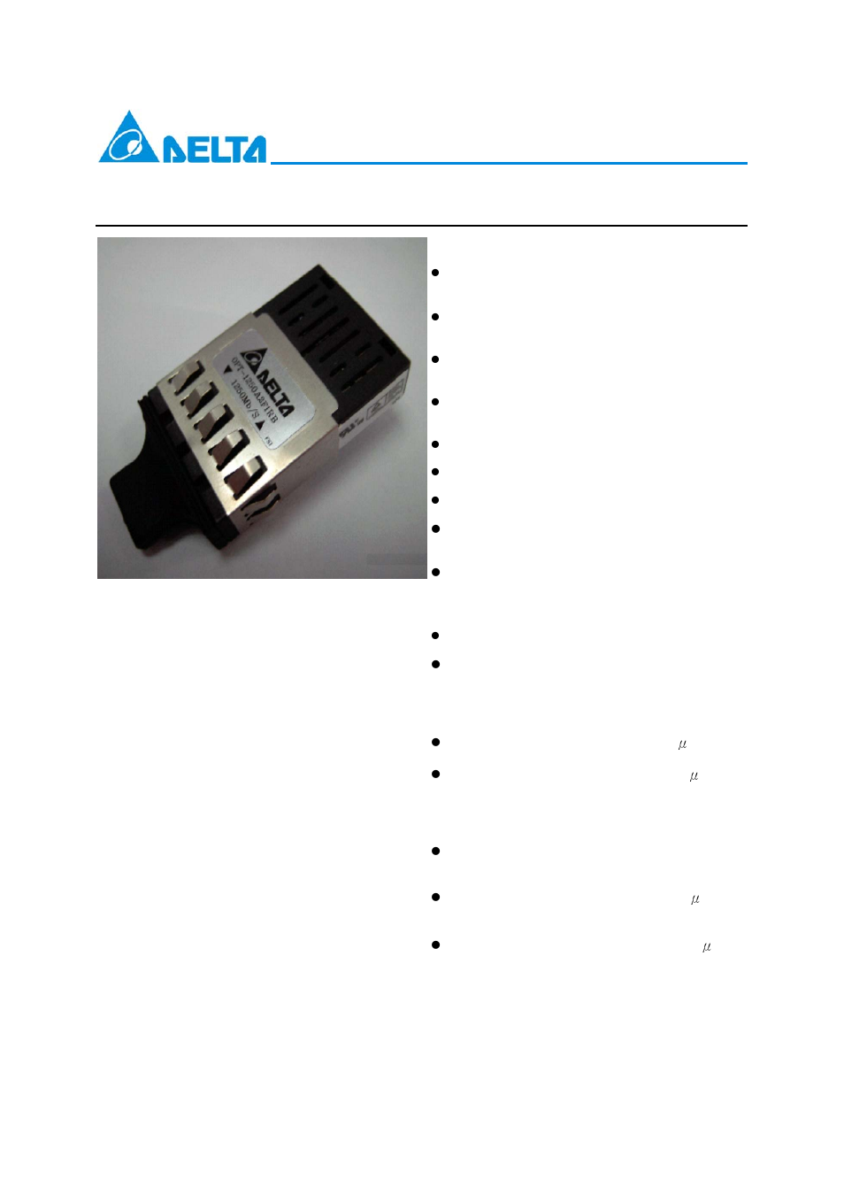 Delta Electronics OPT-1250xxxx Series User Manual | 11 pages