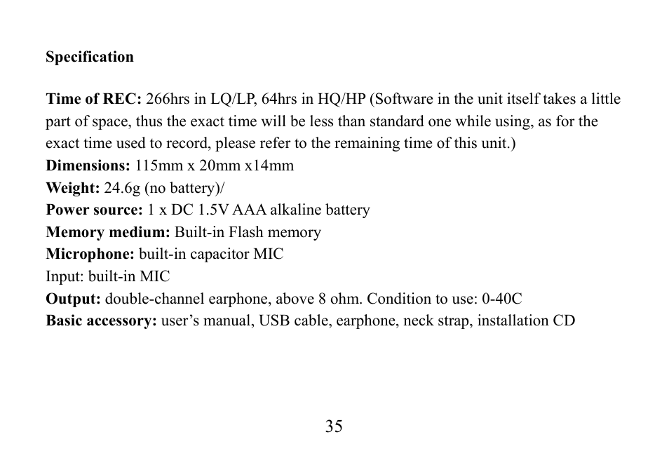 Mpman TPM500 User Manual | Page 36 / 37