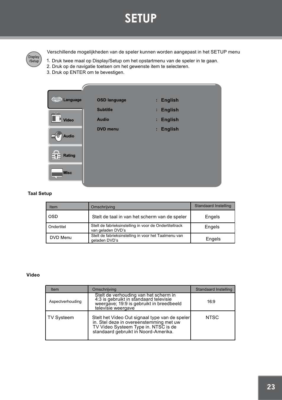 Setup | Mpman PDV2000 User Manual | Page 135 / 141