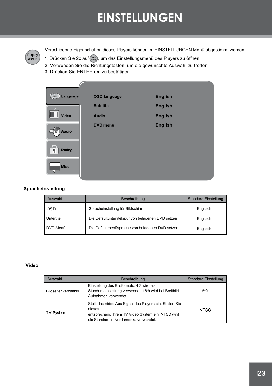 Einstellungen | Mpman PDV2000 User Manual | Page 79 / 141