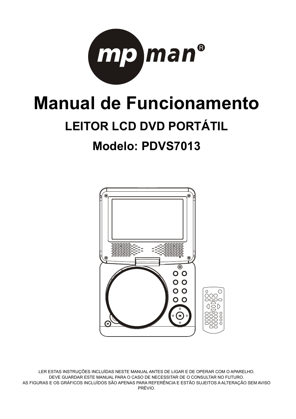 Manual de funcionamento, Leitor lcd dvd portátil modelo: pdvs7013 | Mpman PDVS7013 User Manual | Page 41 / 48