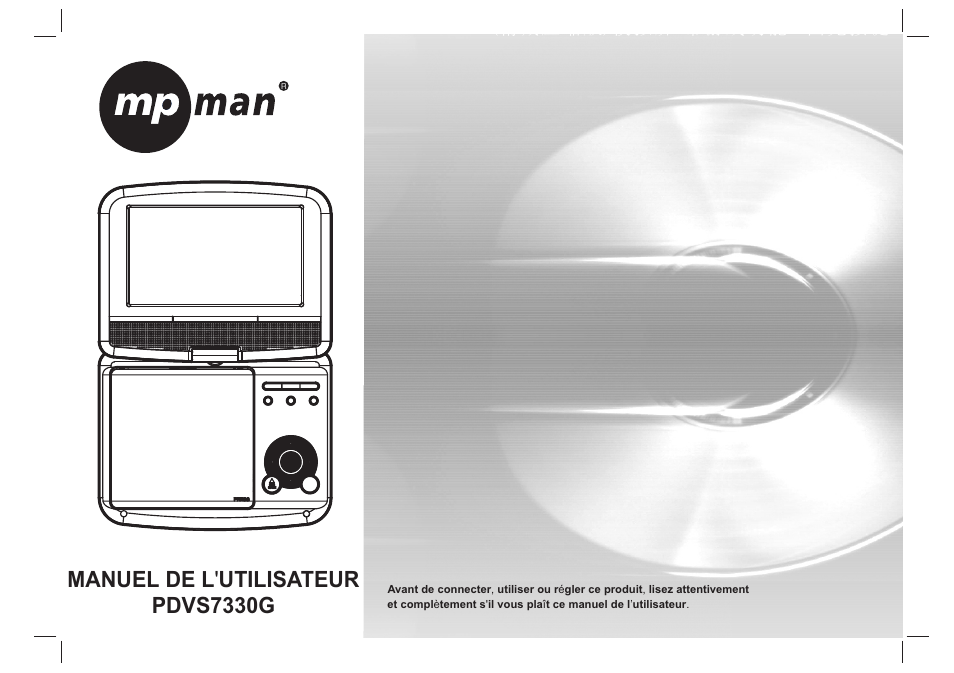 1209786 pdvd-12307c sunplus方案 法语说明书, Manuel de l ' utilisateur pdvs7330g | Mpman PDVS7330G User Manual | Page 10 / 63