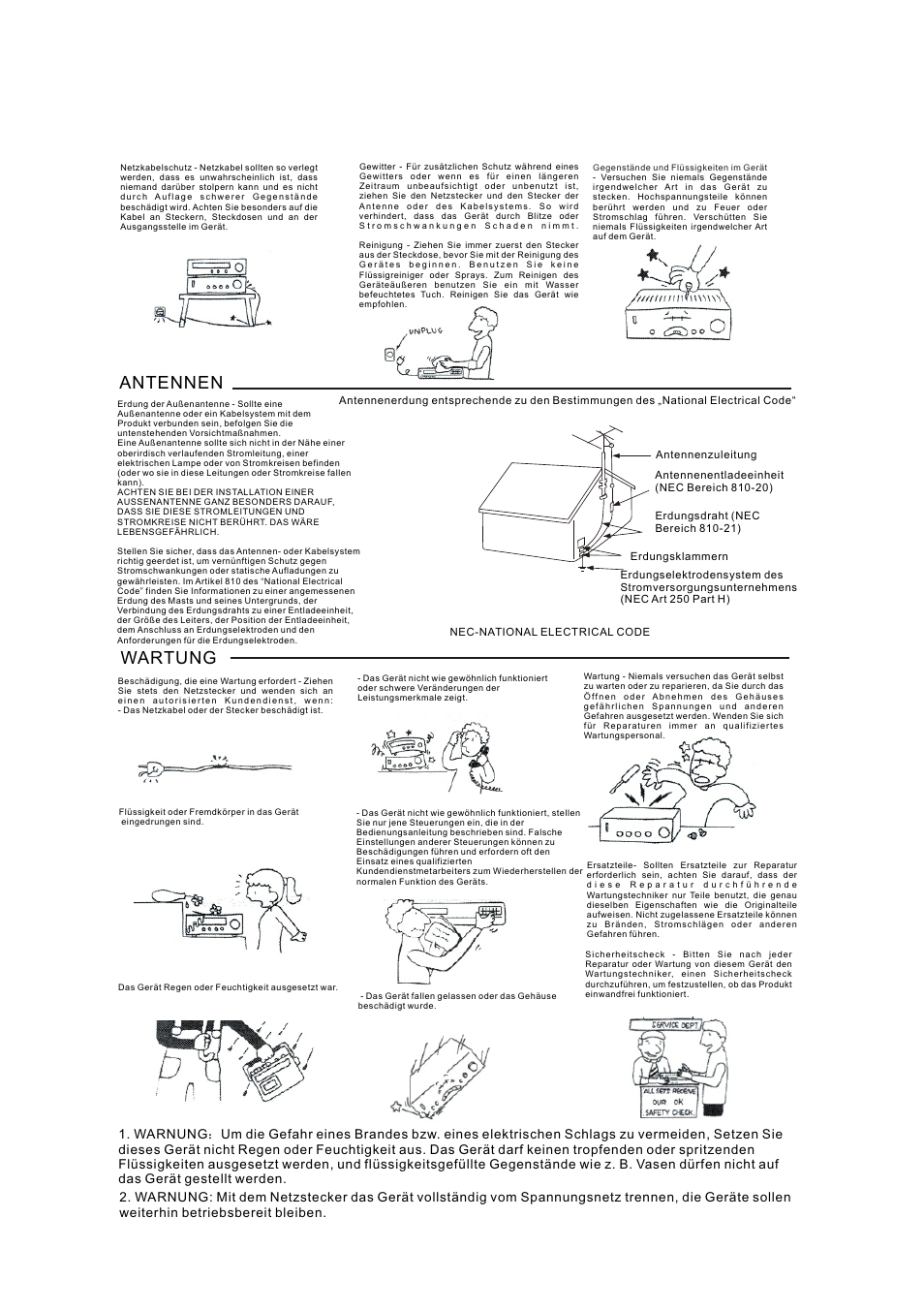 页面 3, Antennen, Wartung | Mpman XVD220 User Manual | Page 23 / 43