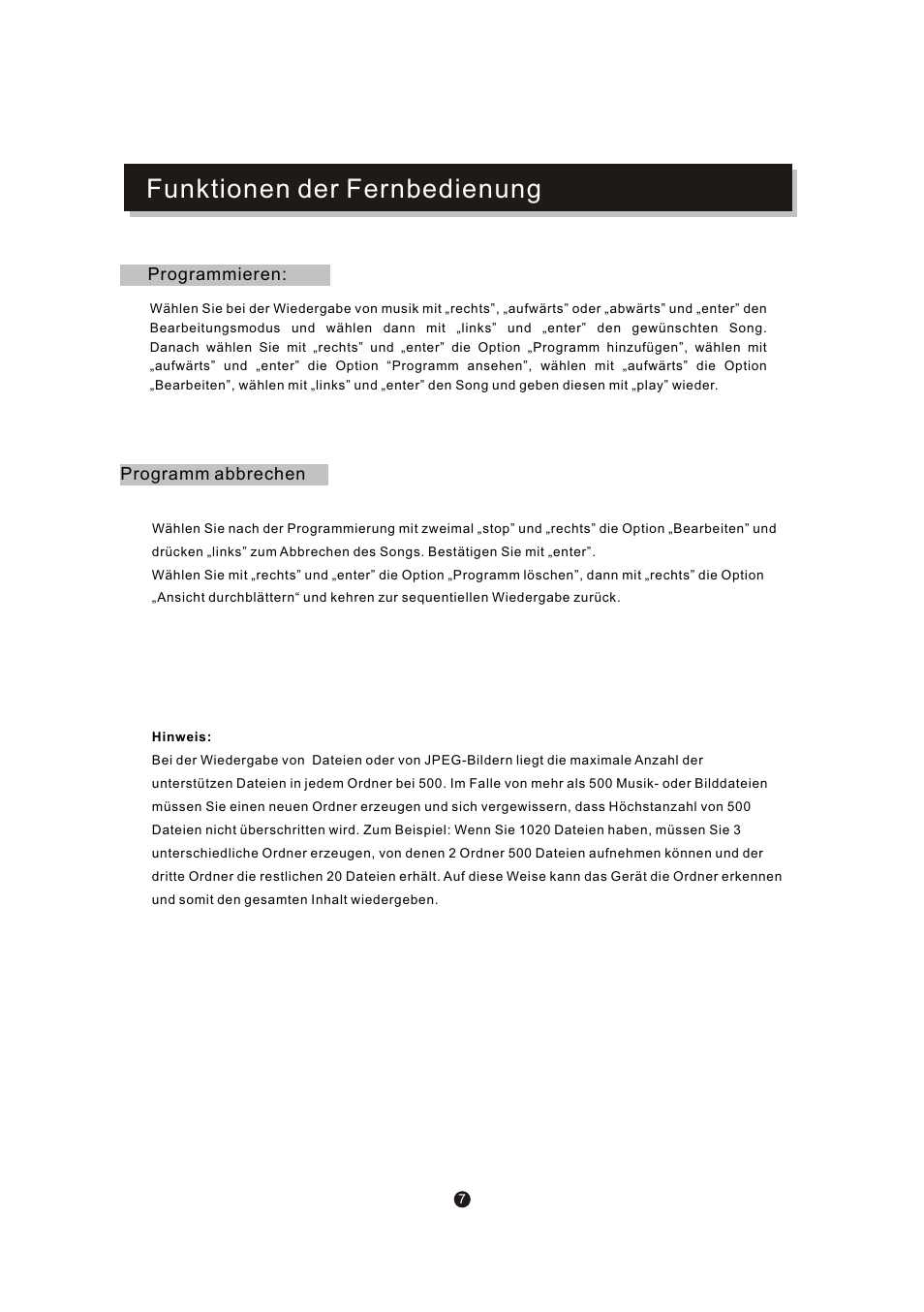 页面 10, Funktionen der fernbedienung | Mpman XVD220 User Manual | Page 30 / 43