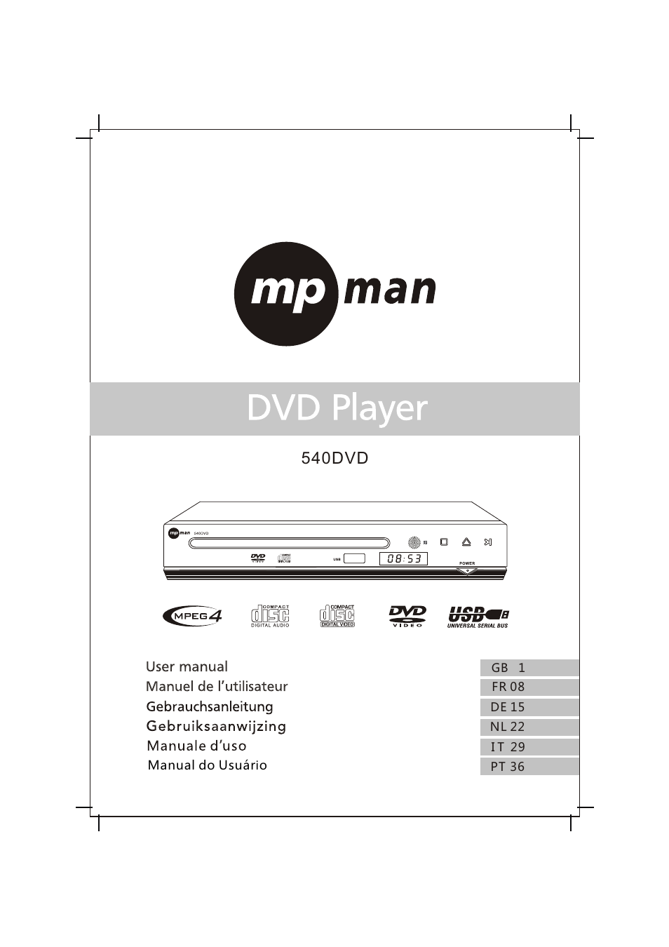 Mpman 540DVD User Manual | 44 pages