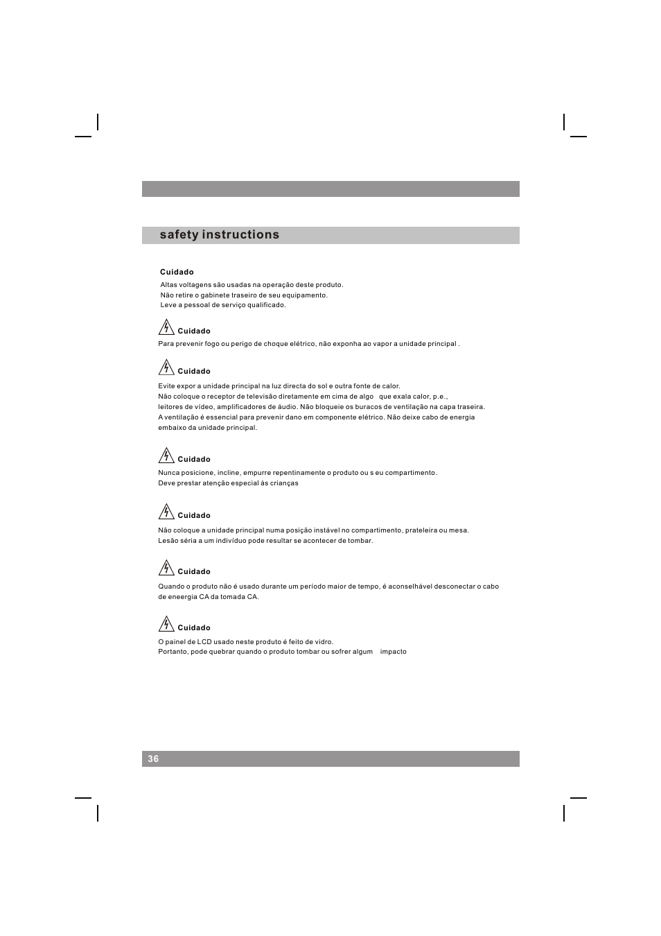 页面 38, Safety instructions | Mpman 540DVD User Manual | Page 38 / 44