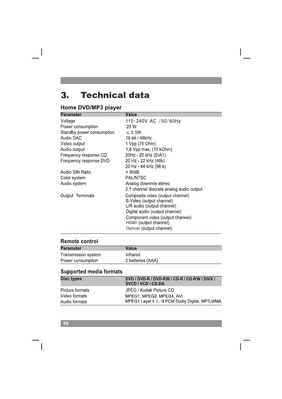 页面 8 | Mpman XVD360 HDMI User Manual | Page 8 / 44